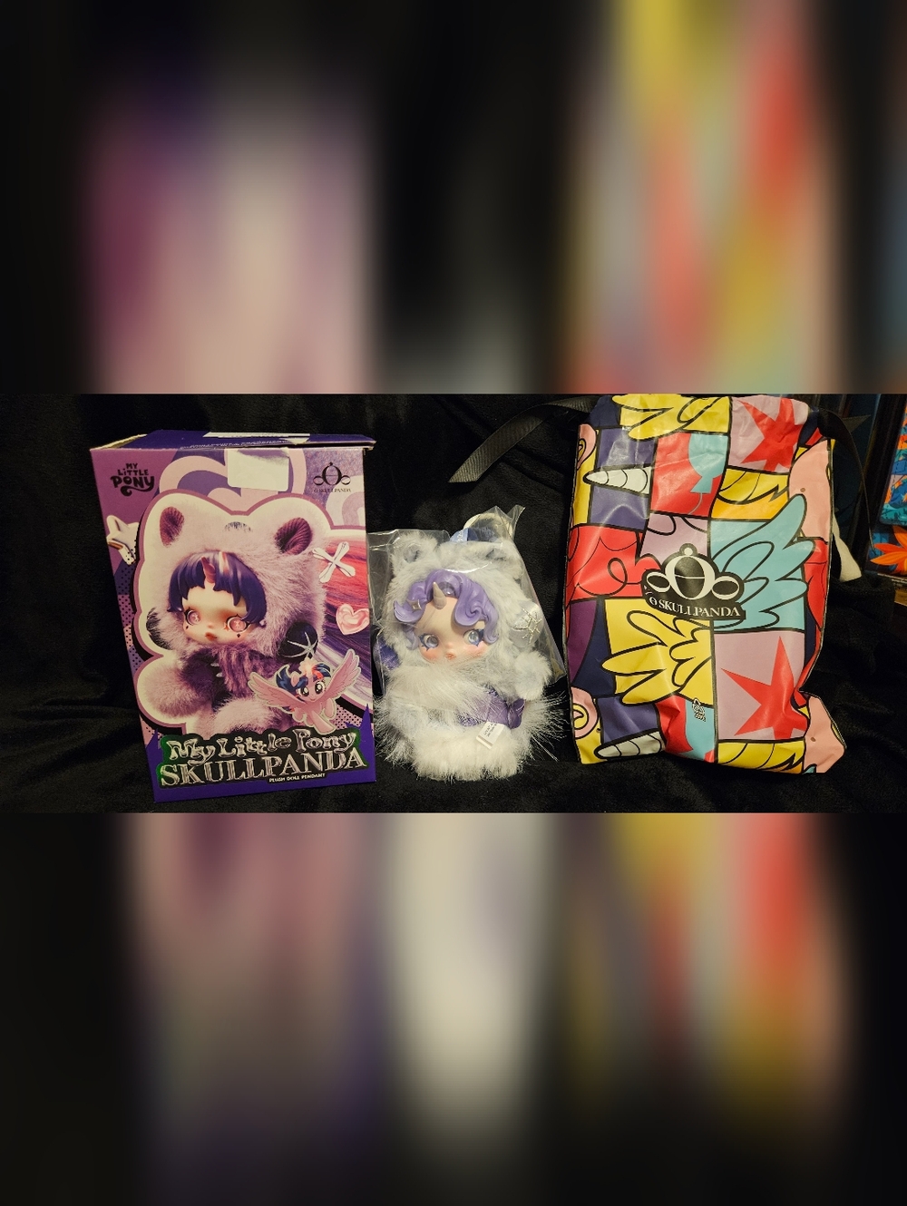 My Little Pony x Skullpanda Plush Doll  RARITY with Purple Hair and White Fur